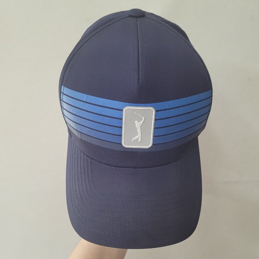 Pro Series Hat Cap Mens Golf Blue Performance Logo‎ Hook & Loop Back